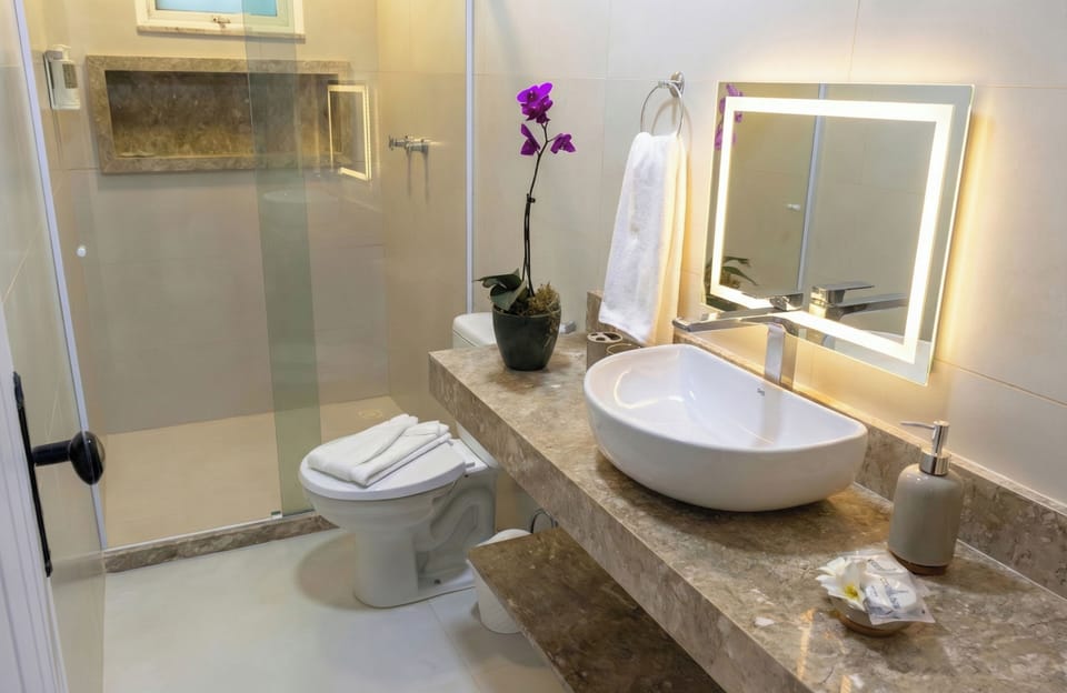 Premium Loft, Ocean View | Bathroom | Shower, free toiletries, hair dryer, towels