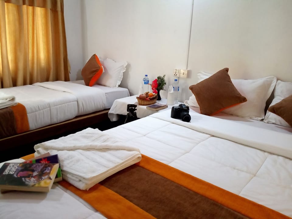 Desk, bed sheets