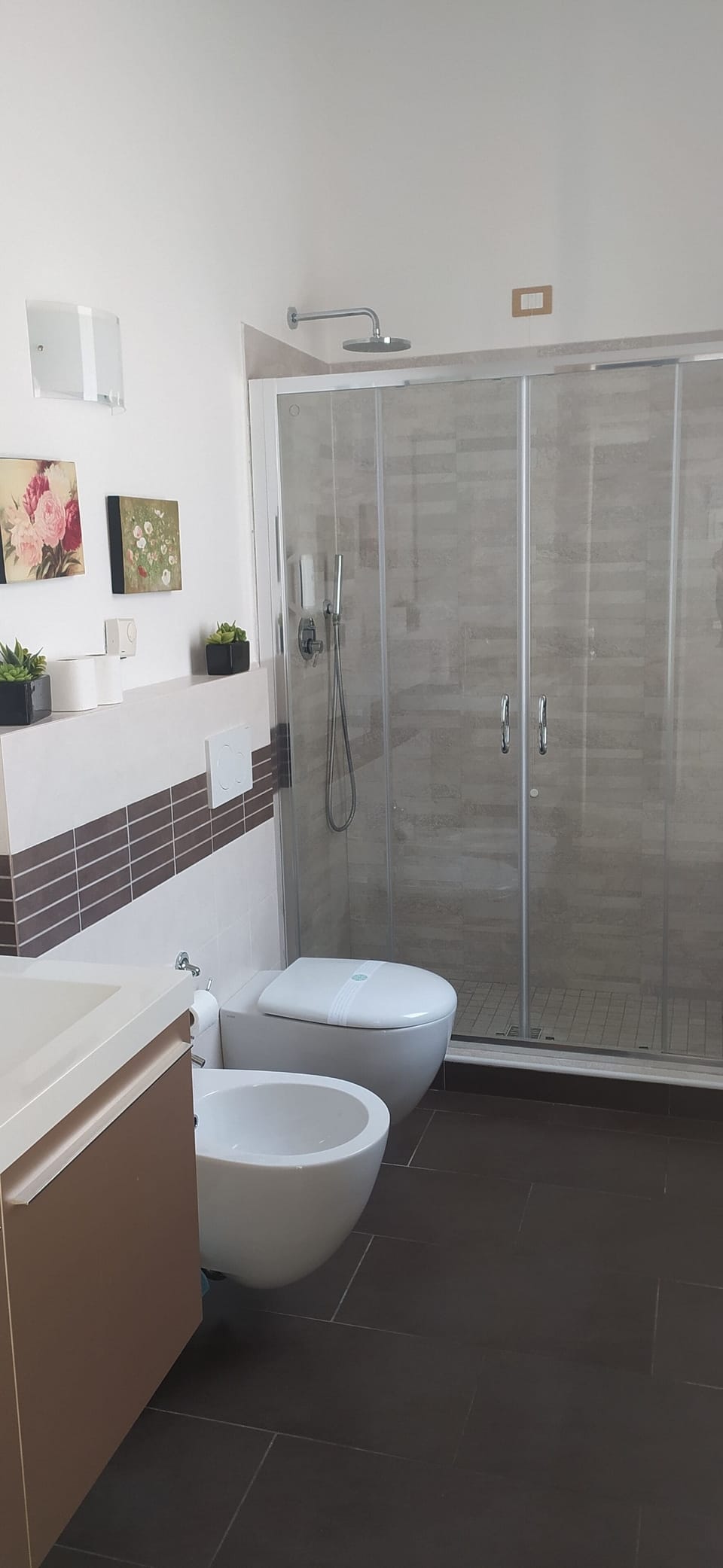 Shower, rainfall showerhead, hair dryer, bidet