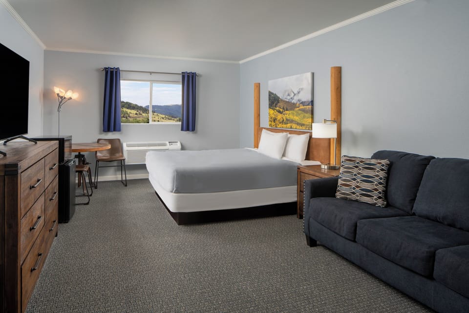 Basic Room, 1 King Bed, Non Smoking | In-room safe, blackout drapes, iron/ironing board, free WiFi