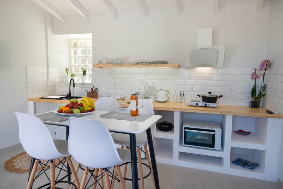 Apartment, 1 Queen Bed with Sofa bed, Terrace, Sea View | Private kitchen | Fridge, microwave, oven, stovetop