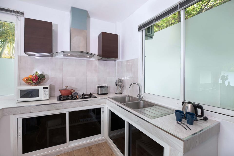 3-Bedroom Pool Villa | Private kitchen | Fridge, microwave, oven, stovetop