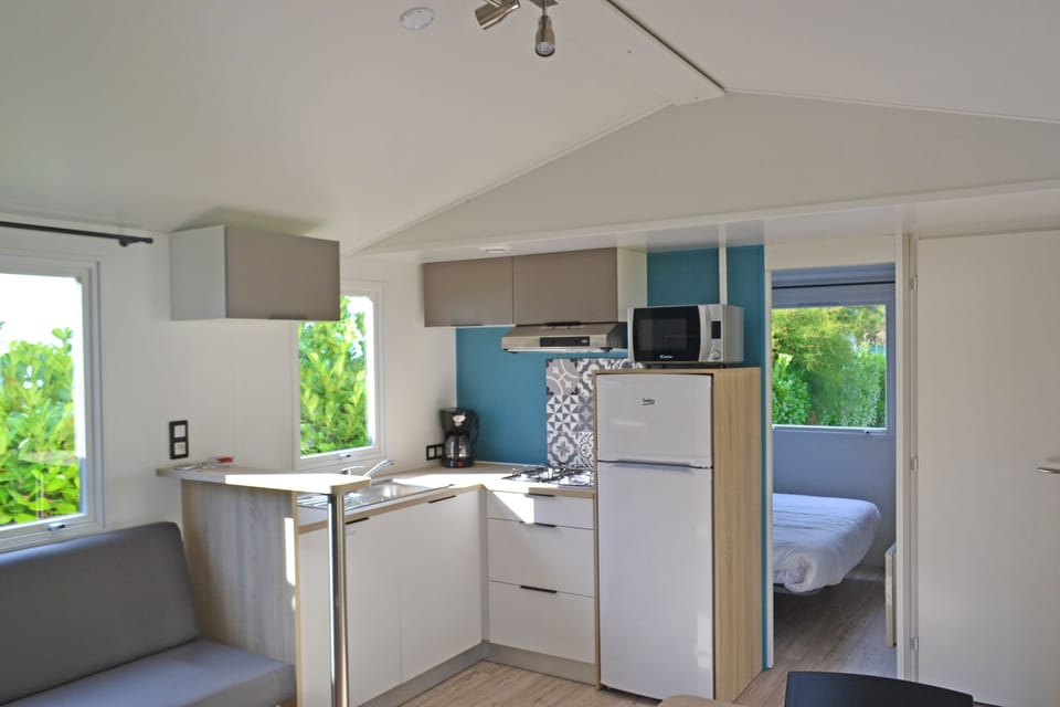 Mobile Home, 3 Bedrooms, Terrace (6 pax) | Private kitchen | Fridge, microwave, dishwasher, coffee/tea maker