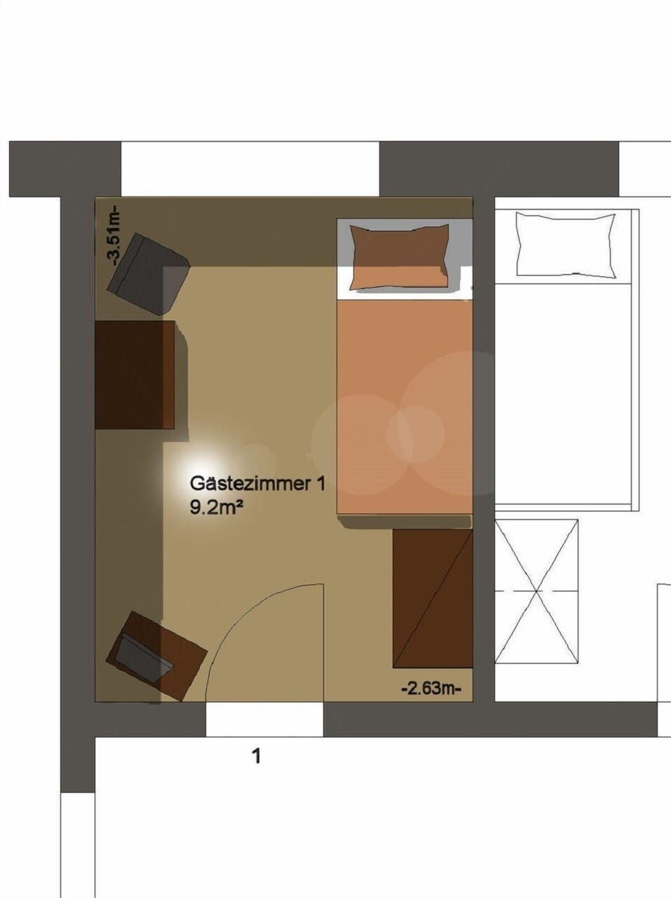 Single Room, Shared Bathroom