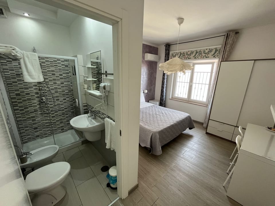 Deluxe Double or Twin Room (#3) | Bathroom | Shower, rainfall showerhead, hair dryer, bidet