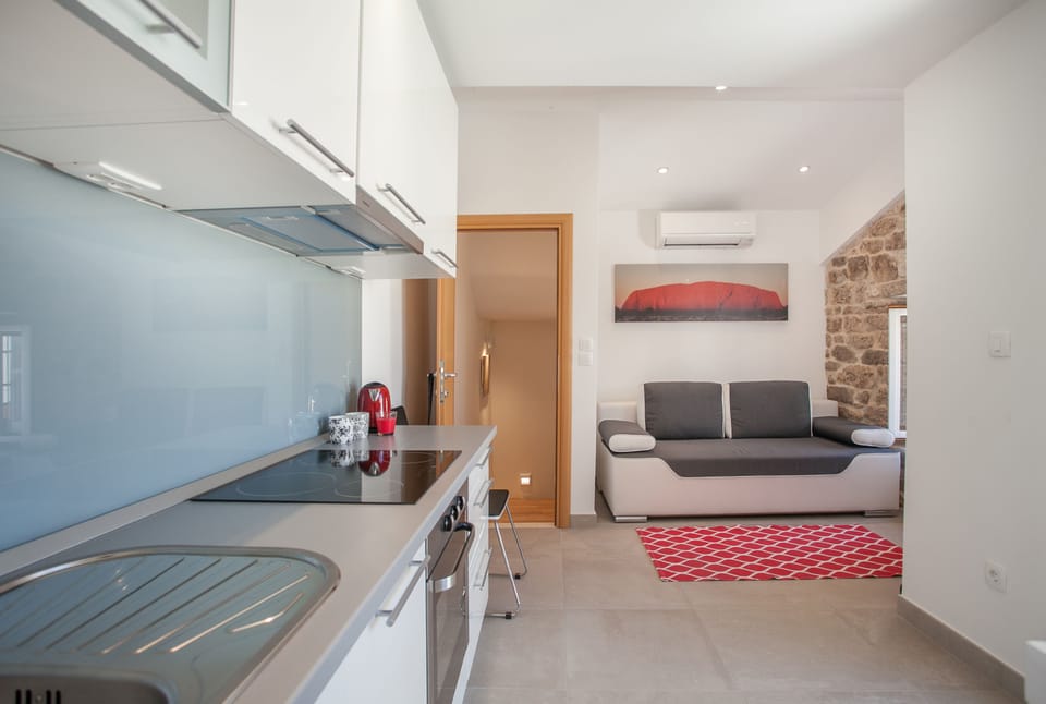 Apartment, Terrace | Private kitchen | Full-size fridge, microwave, oven, stovetop