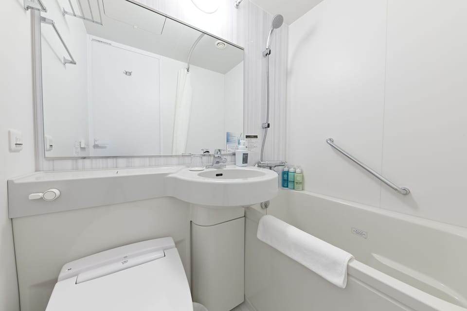 Free toiletries, hair dryer, slippers, electronic bidet