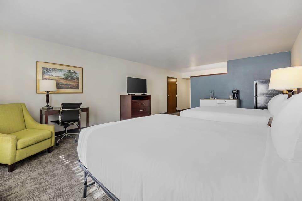 Desk, blackout drapes, iron/ironing board, WiFi (free)