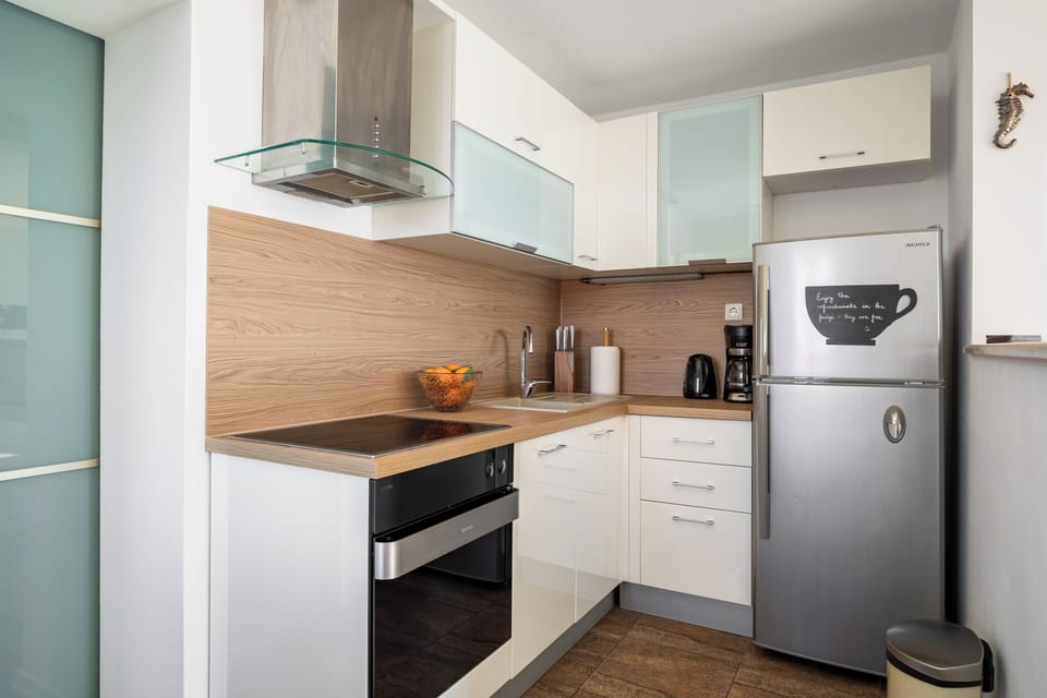 Luxury Apartment | Private kitchen | Full-size fridge, oven, stovetop, dishwasher
