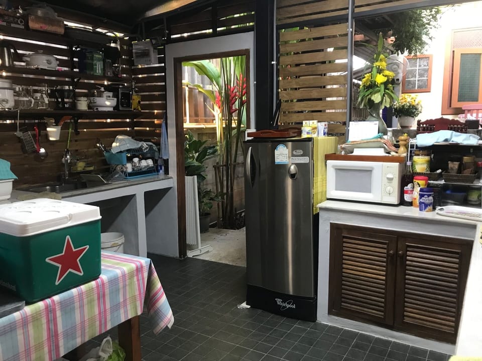 Shared fridge, microwave, electric kettle