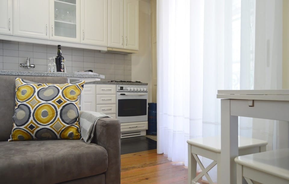 Apartment, 2 Bedrooms, Balcony, City View | Private kitchen | Espresso maker, coffee/tea maker, fridge, microwave
