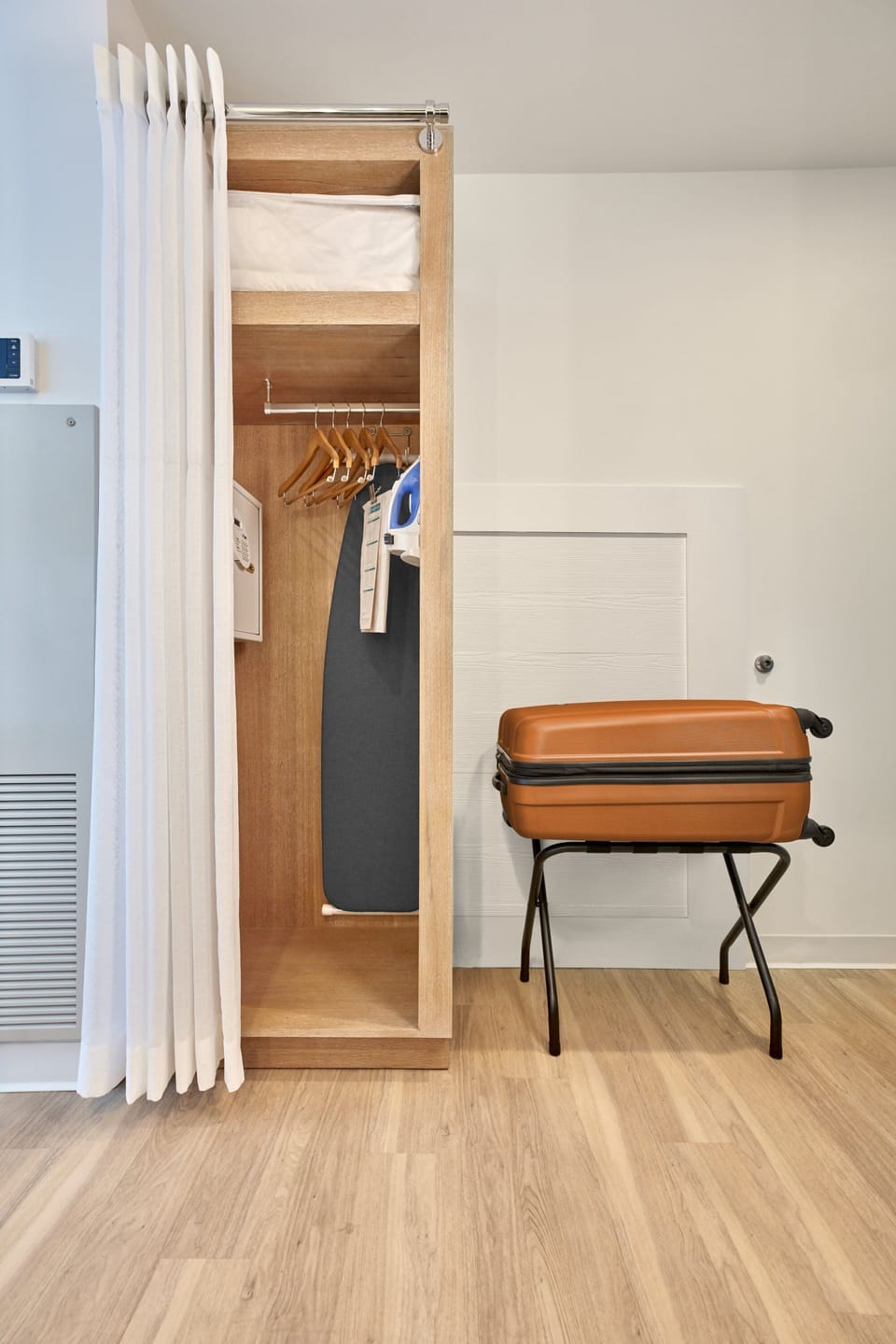 In-room safe, desk, laptop workspace, iron/ironing board
