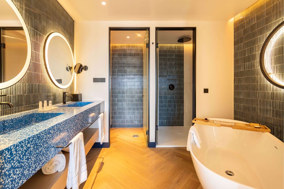 Free toiletries, hair dryer, towels