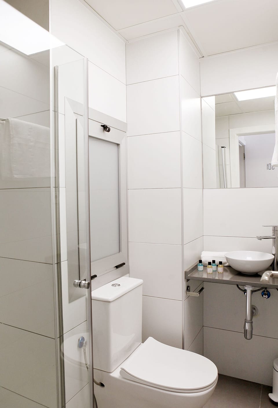 Towels, soap, shampoo, toilet paper