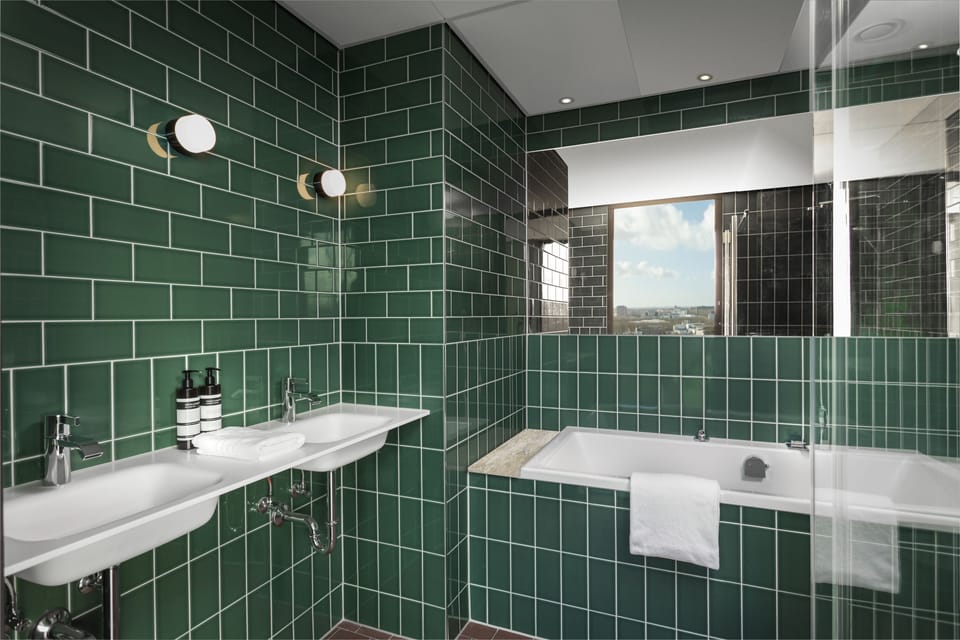 Free toiletries, hair dryer, towels
