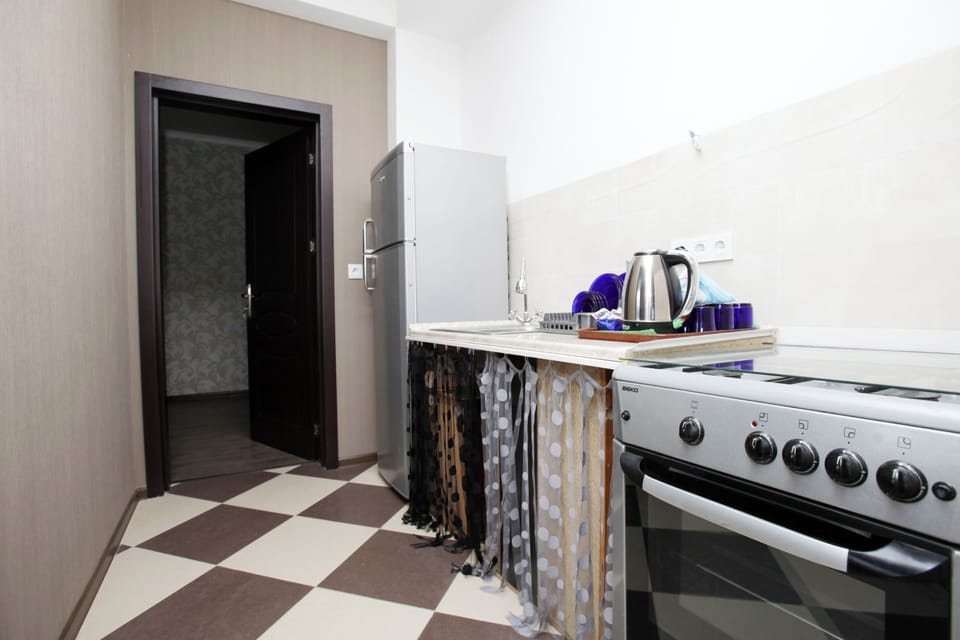 Deluxe Apartment, 2 Bedrooms, Kitchen, City View | Private kitchen | Fridge, microwave, coffee/tea maker, electric kettle