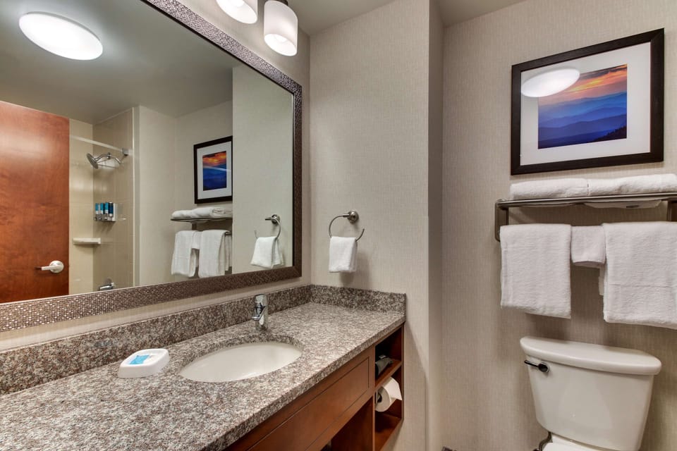 Hair dryer, towels