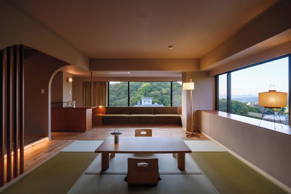 Deluxe Corner Western Room with Tatami, Shower and Mountain View, Non-Smoking - East Wing | Premium bedding, in-room safe, iron/ironing board (on request)
