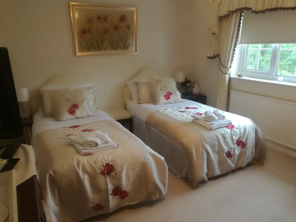 Deluxe Twin Room, Non Smoking, Shared Bathroom (Pennard Castle) | Premium bedding, down comforters, memory foam beds, blackout drapes