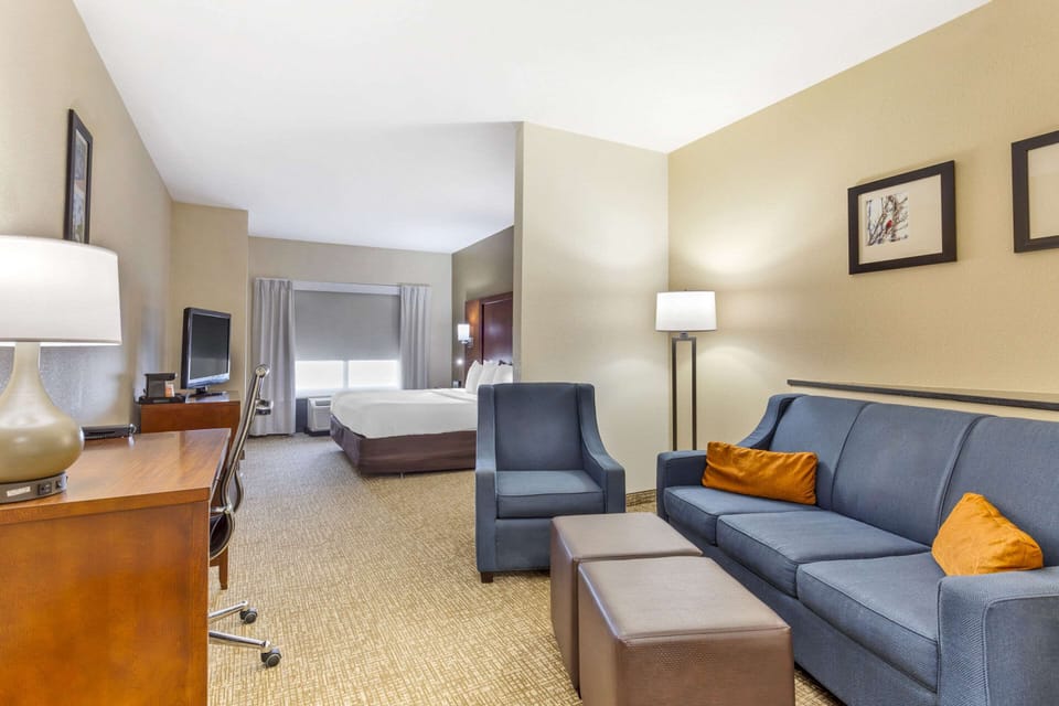 Suite, 1 King Bed with Sofa bed, Accessible, Non Smoking (2 Person Sofa Bed) | Premium bedding, desk, laptop workspace, iron/ironing board