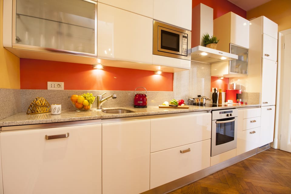 Luxury Apartment, Multiple Beds, Non Smoking, City View | Private kitchen | Espresso maker, coffee/tea maker, full-size fridge, microwave