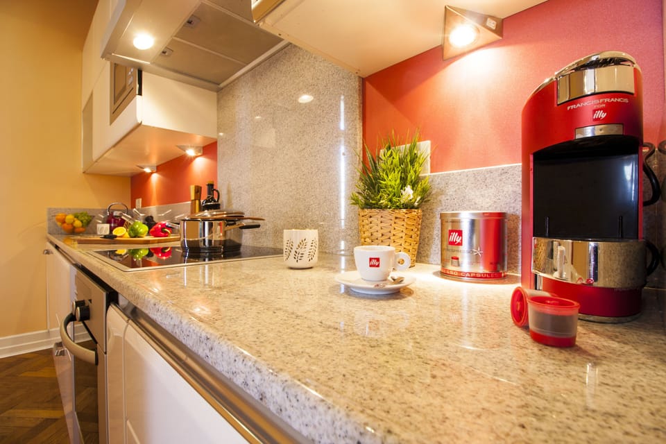 Luxury Apartment, Multiple Beds, Non Smoking, City View | Private kitchen | Espresso maker, coffee/tea maker, full-size fridge, microwave