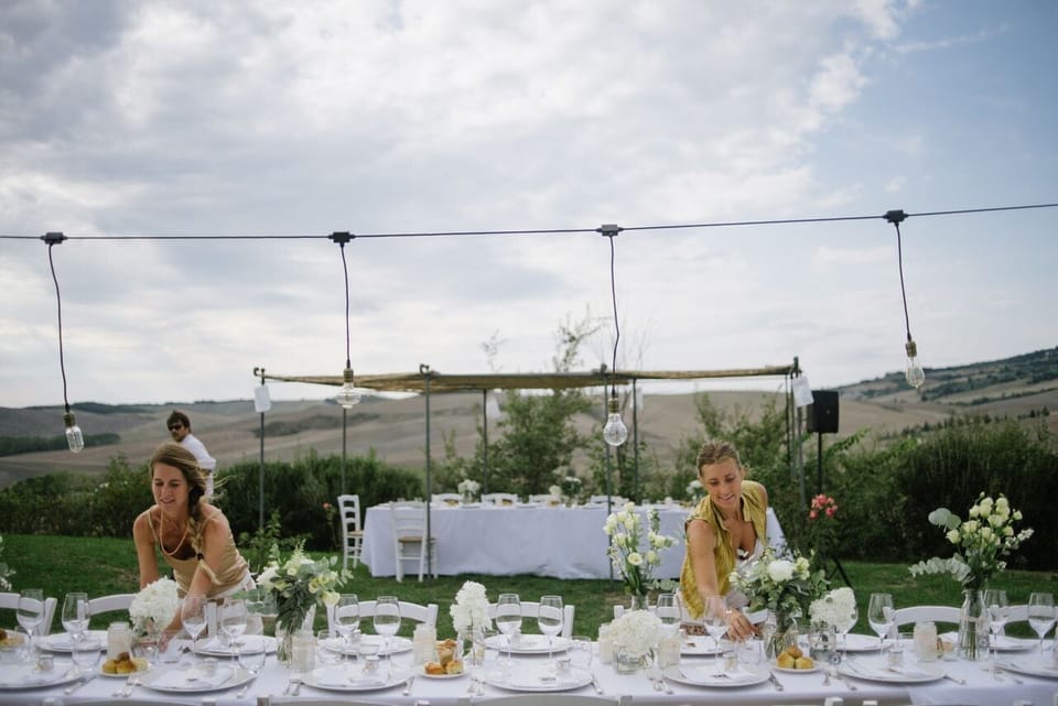 Outdoor banquet area