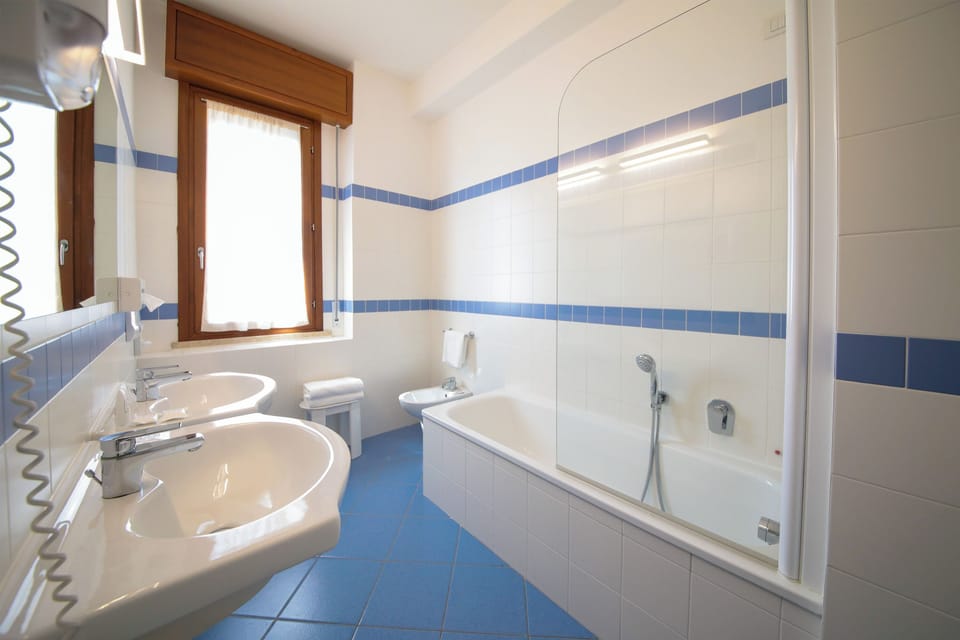 Free toiletries, hair dryer, bidet, towels