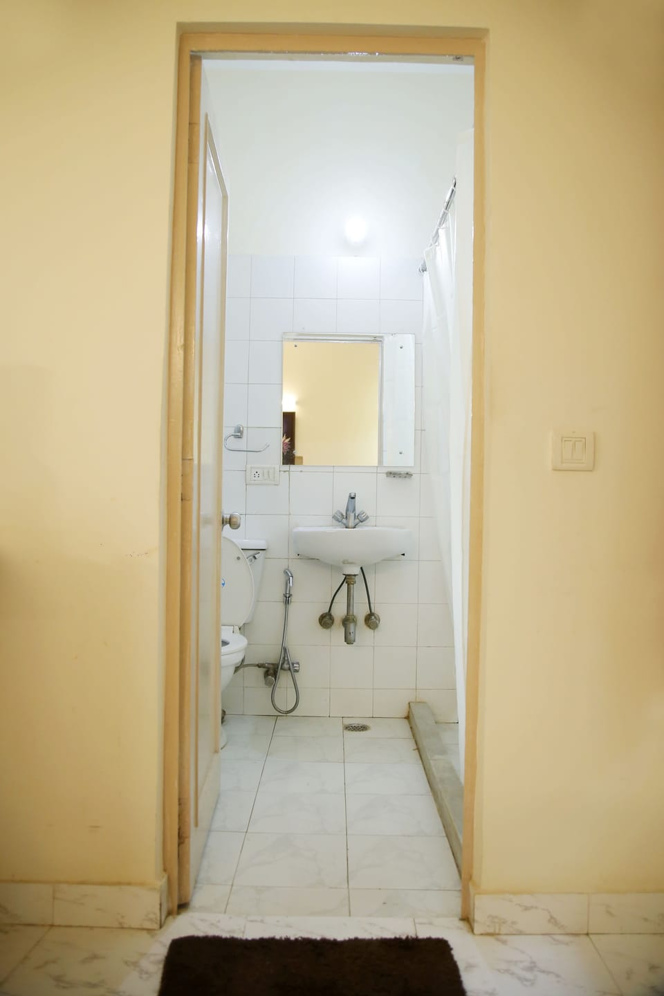 Shower, slippers, towels