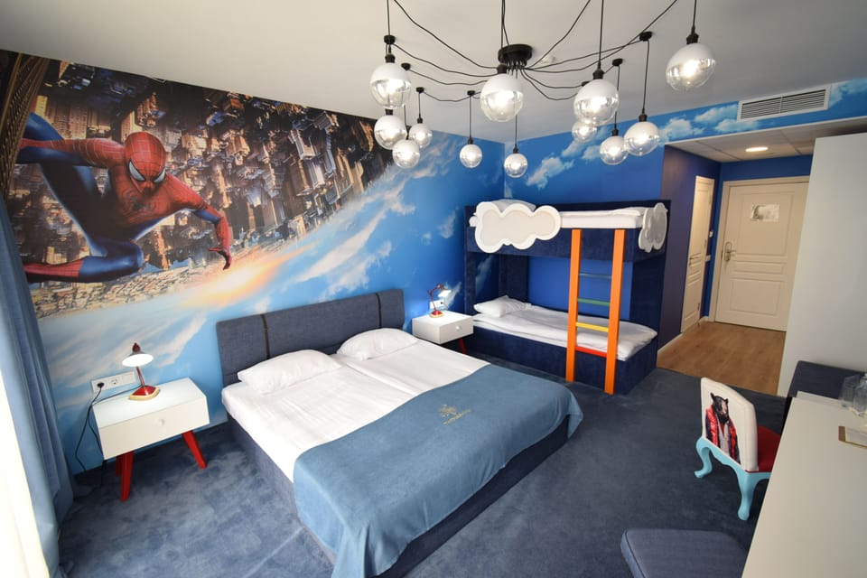 Spiderman Thematic Double Room (2+2) | Minibar, in-room safe, soundproofing, free cribs/infant beds