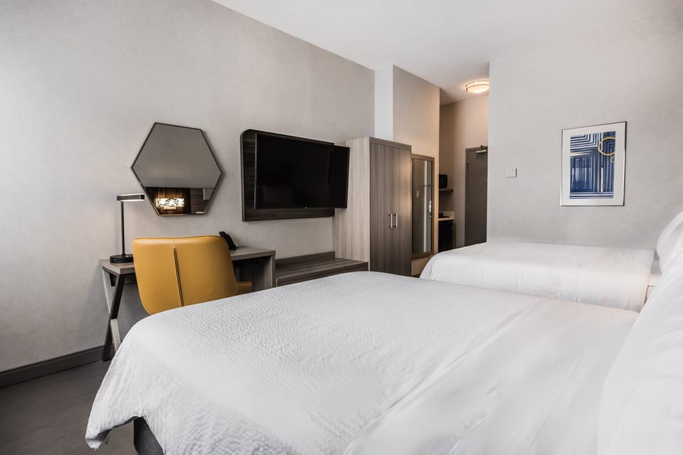 In-room safe, desk, laptop workspace, iron/ironing board