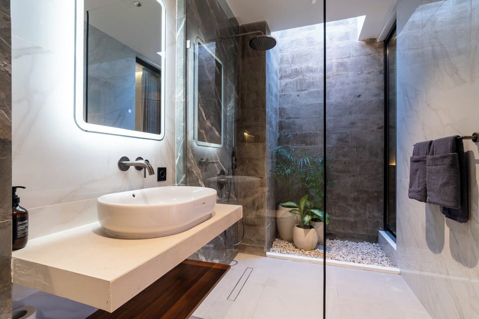 Premium 2 bedroom villa with private pool | Bathroom | Separate tub and shower, rainfall showerhead, free toiletries