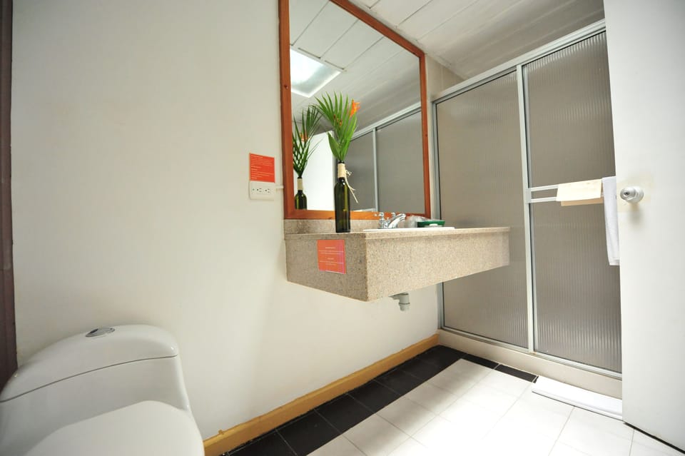 Bathroom | Shower, rainfall showerhead, towels, soap