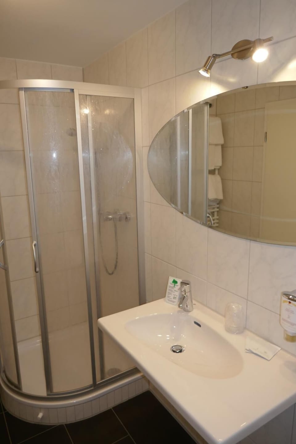 Shower, free toiletries, hair dryer, bathrobes