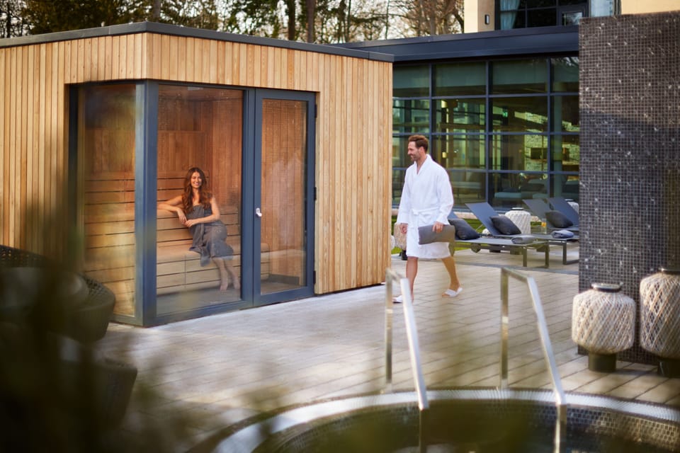 Sauna, hot tub, body treatments, hot stone massages