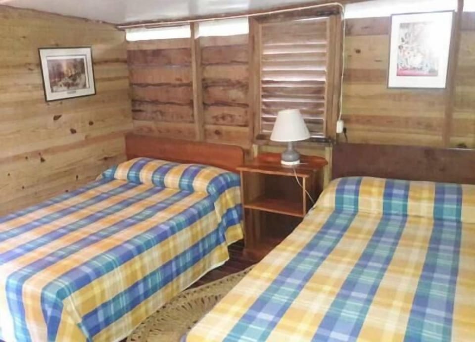 Basic Cabin, 2 Double Beds, Garden View | Memory foam beds, WiFi (free), bed sheets