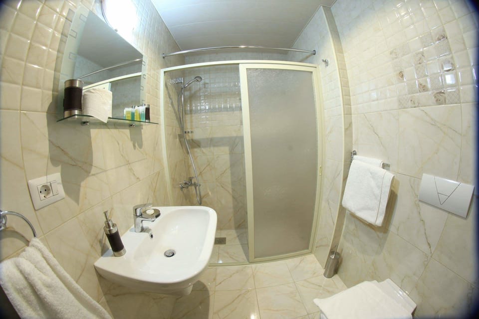 Free toiletries, hair dryer, towels