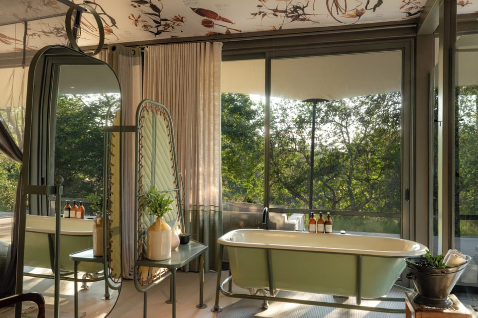 Luxury Tent, Private Pool | Bathroom | Separate tub and shower, deep soaking tub, rainfall showerhead