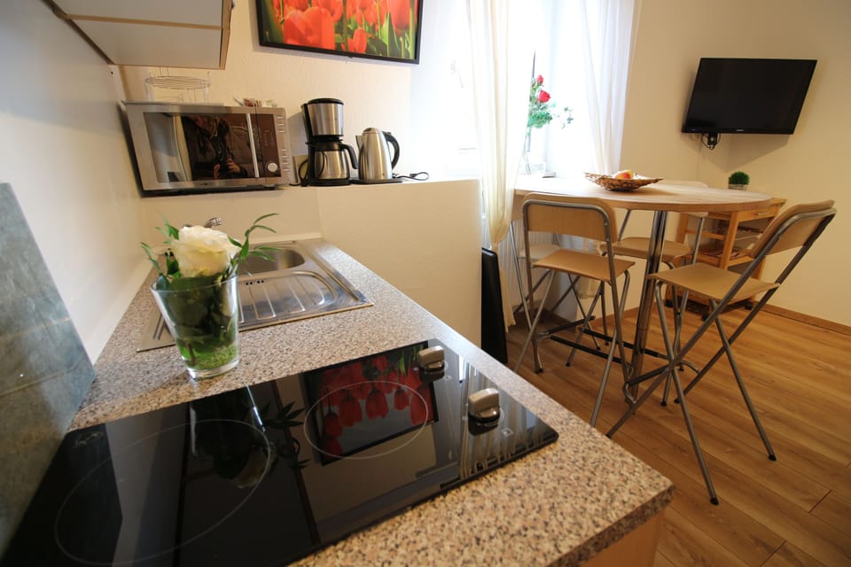 Comfort Apartment, 1 Bedroom, Non Smoking, Garden View | In-room dining