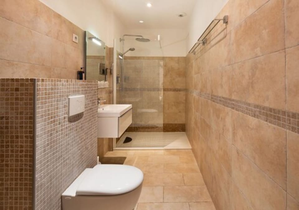 Family Room | Bathroom | Shower, rainfall showerhead, free toiletries, hair dryer