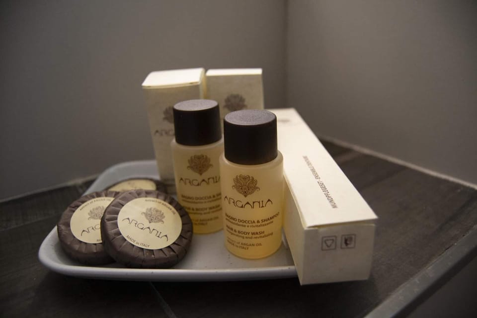 Shower, free toiletries, hair dryer, bathrobes