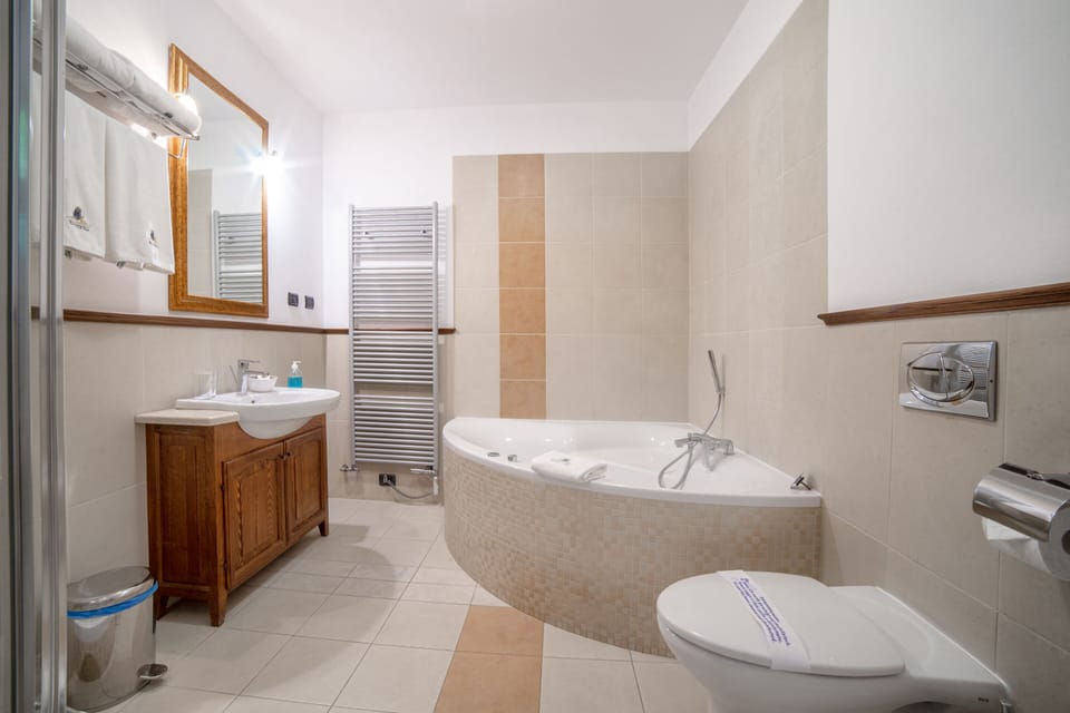 Premium Double Room, 1 Queen Bed, Jetted Tub | Bathroom | Shower, hair dryer, slippers, bidet