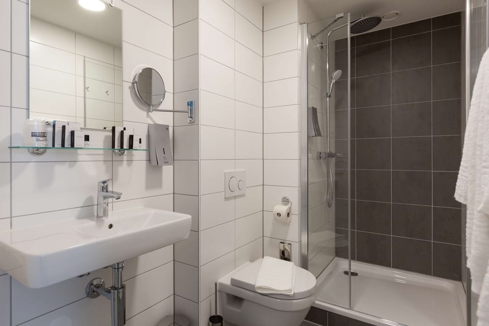 Free toiletries, hair dryer, towels, soap