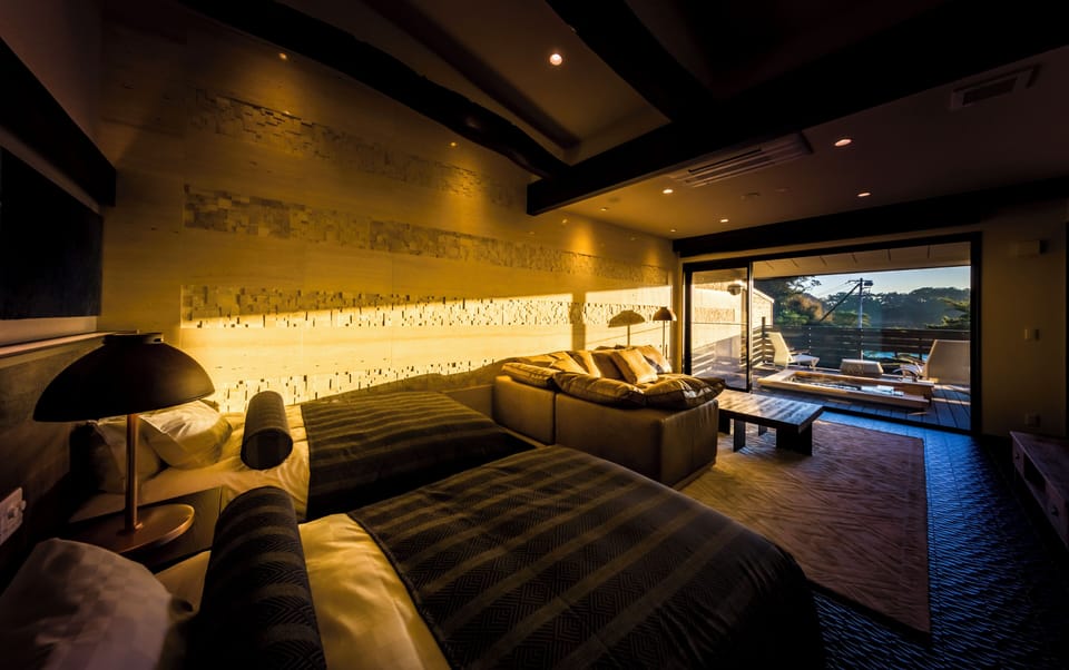Ruri Guestroom with Open-Air Bath, Non Smoking | Premium bedding, down comforters, minibar, in-room safe