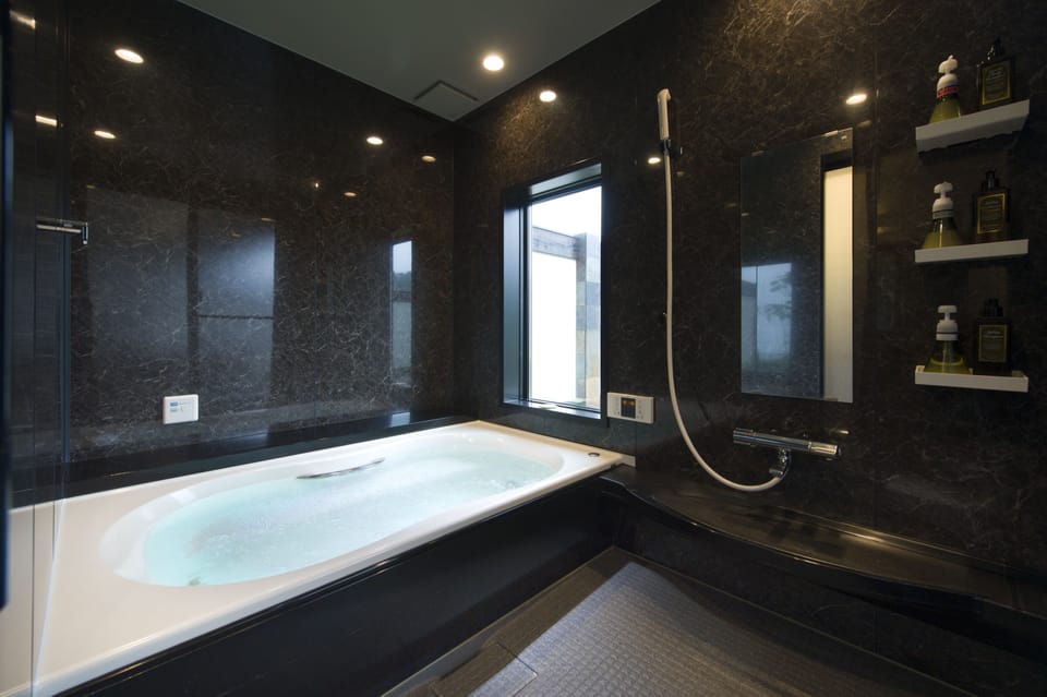 Japanese Western Style Room with Private Open-air Bath, Ocean View  | Deep soaking bathtub
