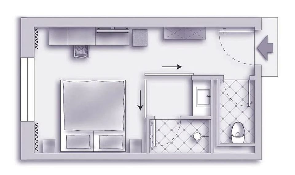 Double Room, 1 Double Bed | Floor plan