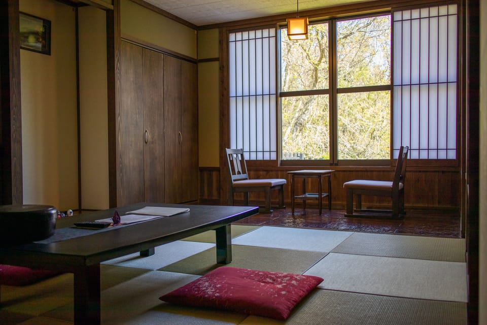 Japanese Style Room with Private Hot Spring | Living room | 32-inch LCD TV with satellite channels, TV, Netflix