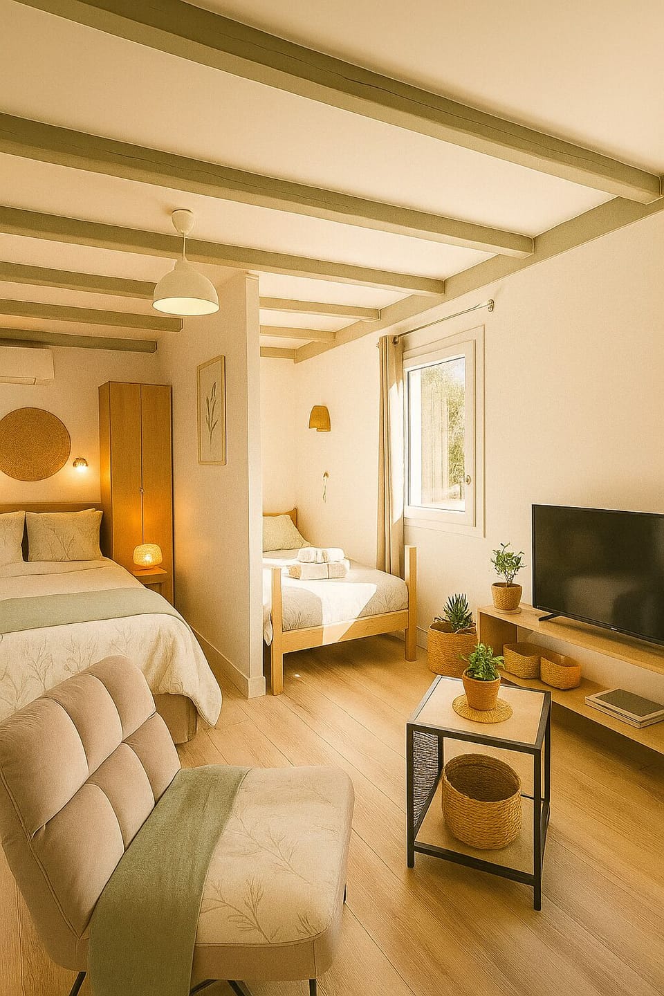Comfort Studio, Multiple Beds, Kitchenette | Premium bedding, Select Comfort beds, individually decorated