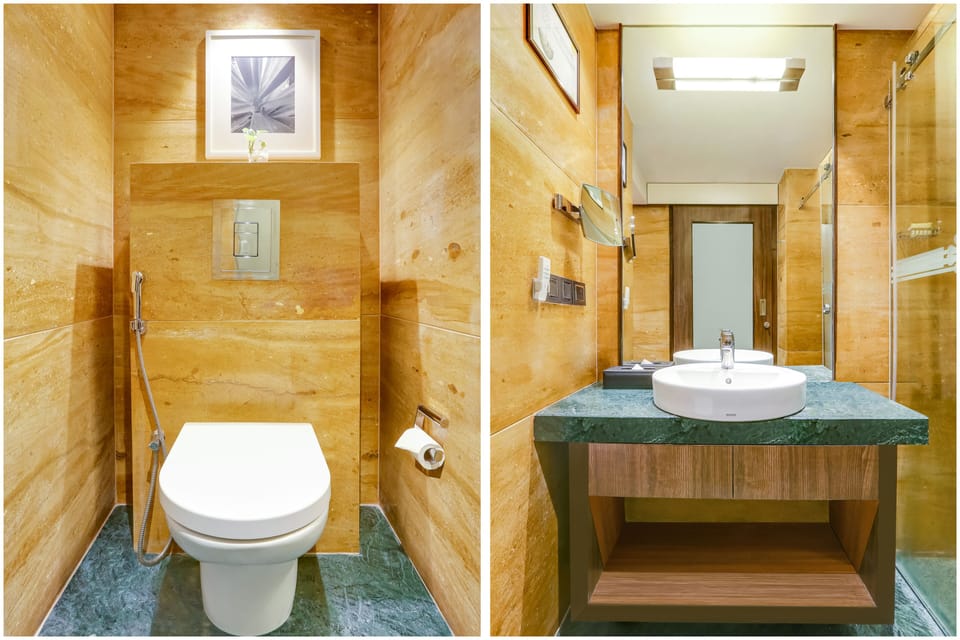 Business Room | Bathroom | Shower, free toiletries, hair dryer, towels