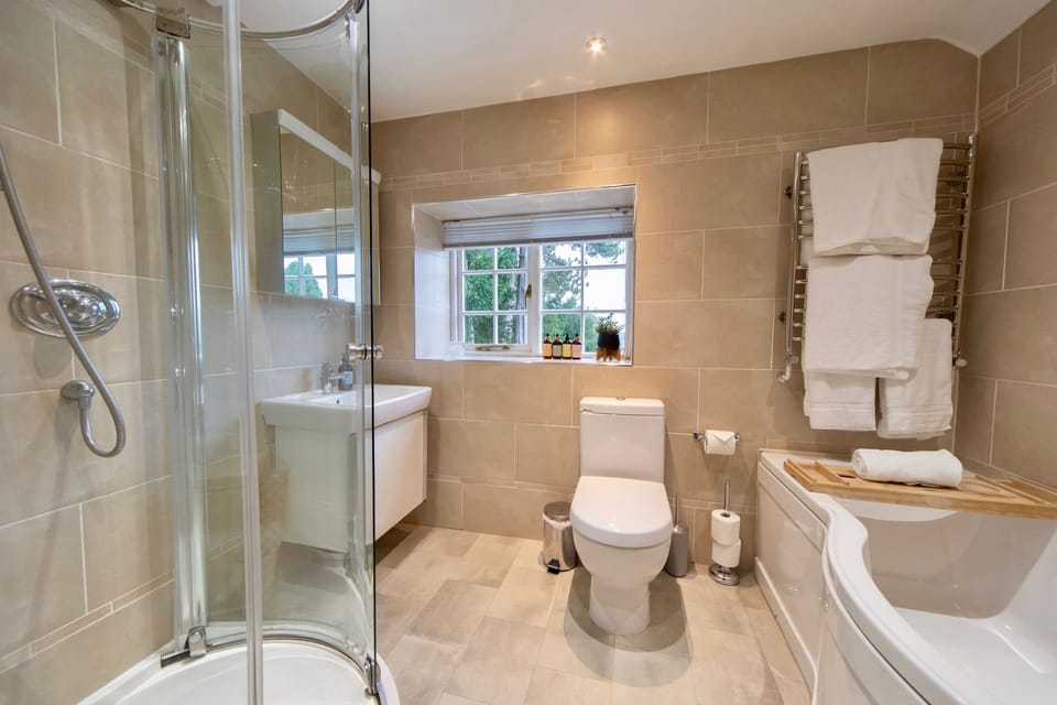 Deluxe Room | Bathroom | Hair dryer, towels